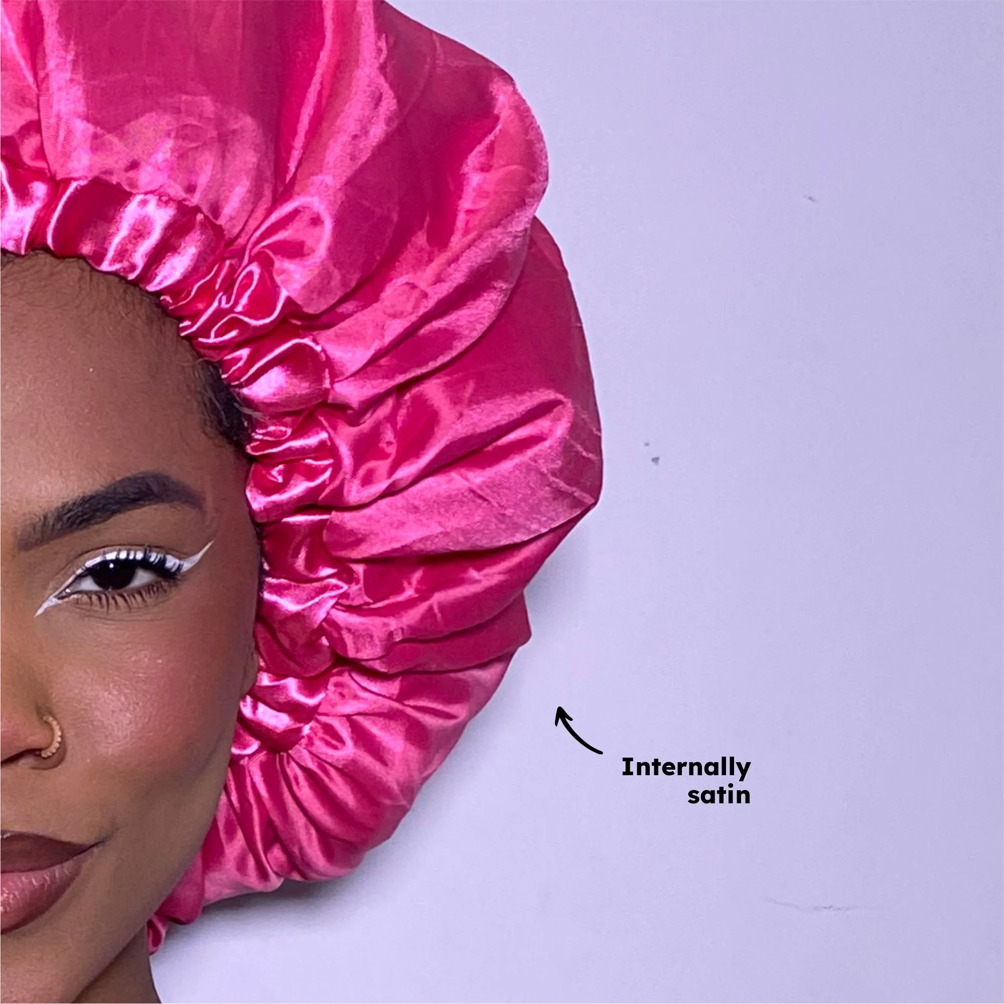 Pink - Satin Diffuser Drying Cap | Soulta - Image 2