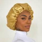 Gold - Anti Frizz Satin Bonnet - Adjustable M | Soulta - Image 2