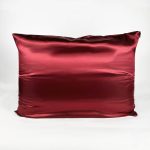 Dark Red Satin Pillowcase Queen Size Zipper | Soulta