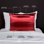 Dark Red Satin Pillowcase Queen Size Zipper | Soulta - Image 2