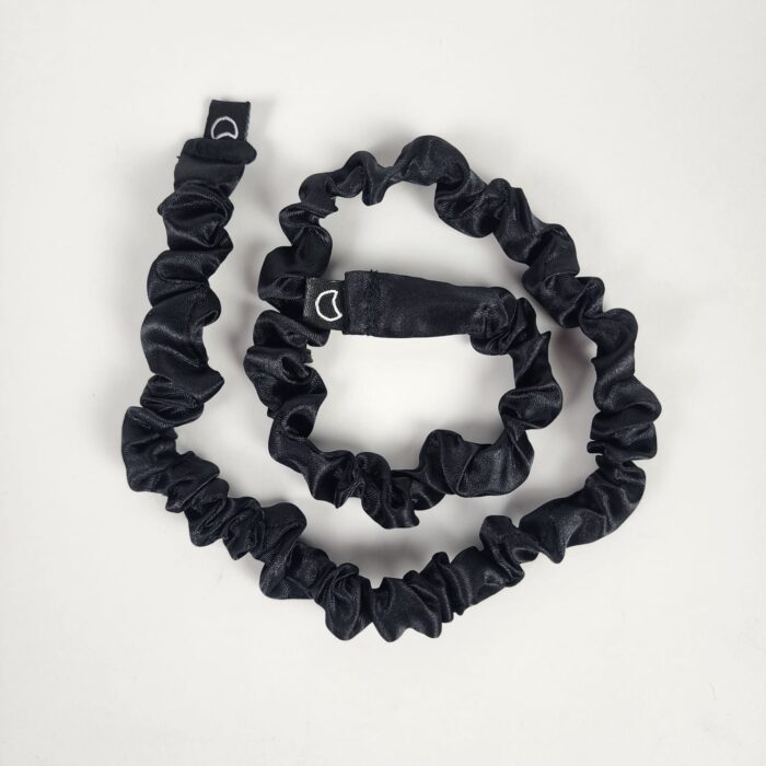 Soulta Satin Afro Puff Scrunchie – Black - Image 2