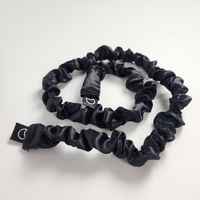 Soulta Satin Afro Puff Scrunchie – Black - Image 3