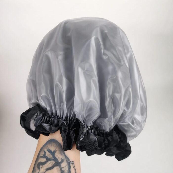 Shower and Deep Conditioning Cap | Waterproof with Satin Lining | Soulta | Black - Image 2